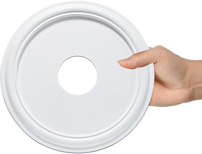 EIFHYT Molded Nylon Ceiling Medallion for Light Fixtures and Ceiling Fans 16"OD x 4"ID x 3/4"P (Fits Canopies up to 12-3/8") White