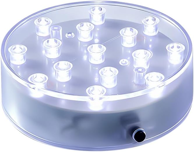 Simplelight 4 Inch Round LED Light Base- Perfect for Glass Art, Ideal Led Display for Vases, Centerpieces (4inch LED Vase Base Light, White)