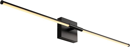 JONATHAN Y 32" Black Modern Dimmable Integrated LED Wall Sconce, Minimalist Adjustable Metal Vanity Light for Bathroom Mirror, Bedroom, Hallway, 3000K, ETL Listed (JYL7040C)