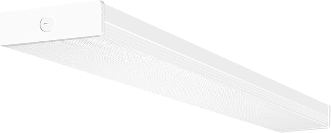 hykolity 4FT LED Wraparound Light, 40W, 4400lm, 4000K, [2-lamp 32W Fluorescent Equiv.], 4 Foot LED Wrap Light Fixture, Flush Mount Office Ceiling Light for Garage, Office, Kitchen, ETL Listed