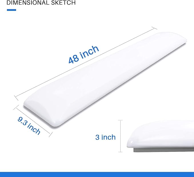ANTLUX 4FT LED Flush Mount Puff Lights 60W, 6600 Lumens, 4000K Neutral White, 48 Inch Integrated Low Profile Flushmount Linear LED Cloud Ceiling Light Fixture for Kitchen, Laundry