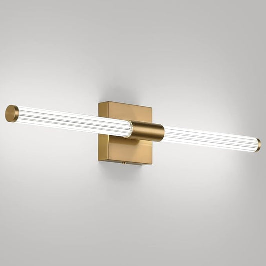 Modern LED Vanity Light, 360° Full Lighting Bathroom Light Fixture Over Mirror, 22W 5500K Cool White, Hardwired Wall Sconce, 23.6 Inch, Brass