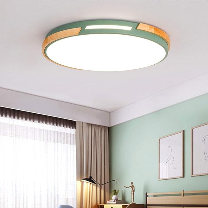 American Minimalist LED Ceiling Lamp Living Room Ultra-Thin Modern Bedroom Ceiling Recessed Lamps Round Solid Wood Kitchen Corridor Ed Ceiling Lamp 40cm 30cm 50cm