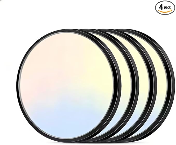 zemty 4Pack LED Flush Mount Ceiling Light, 9Inch 18W Dimmable Ceiling Lights Fixture, 5 Color Temperatures (3000K-6500K) Black Round Ceiling Lamp for Bedroom, Kitchen, Hallway,Bathroom