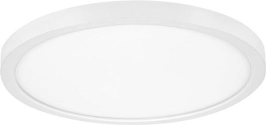 Maxxima 14 in. LED Flush Mount Ceiling Light, 2500 Lumens, 5 CCT 2700K/3000K/3500K/4000K/5000K Panel Light, White Trim Round Fixture, Dimmable for Modern Bedroom, Kitchen, and Living Room Lighting