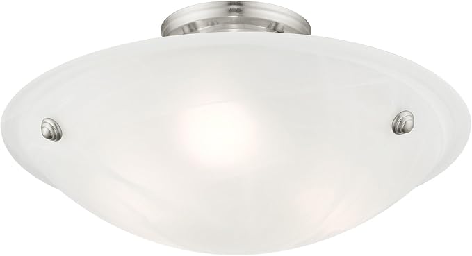 Livex Lighting 4273-01 Oasis 3-Light Ceiling Mount, Antique Brass