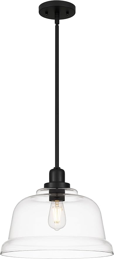 Tawson Aura 1-Light Pendant Ceiling Light Fixture with Clear Glass Shade Dark Bronze for Kitchen Island, Hallway, Entryway, Passway, Dining Room, Bedroom, Balcony Living Room
