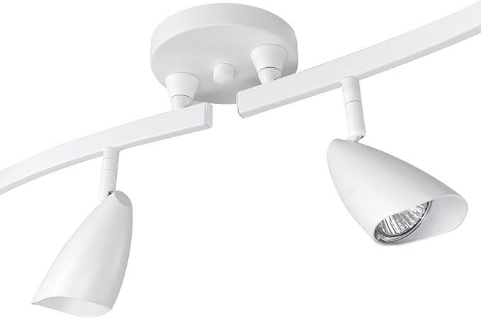 Globe Electric 59353 Grayson 6-Light Adjustable S-Shape Track Lighting, White Color, Matte Finish, 8.66", Bulbs Not Included