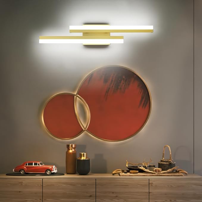 PRESDE 24" LED Vanity Light Bar, Modern Brushed Gold Bathroom Light Fixtures Over Mirror