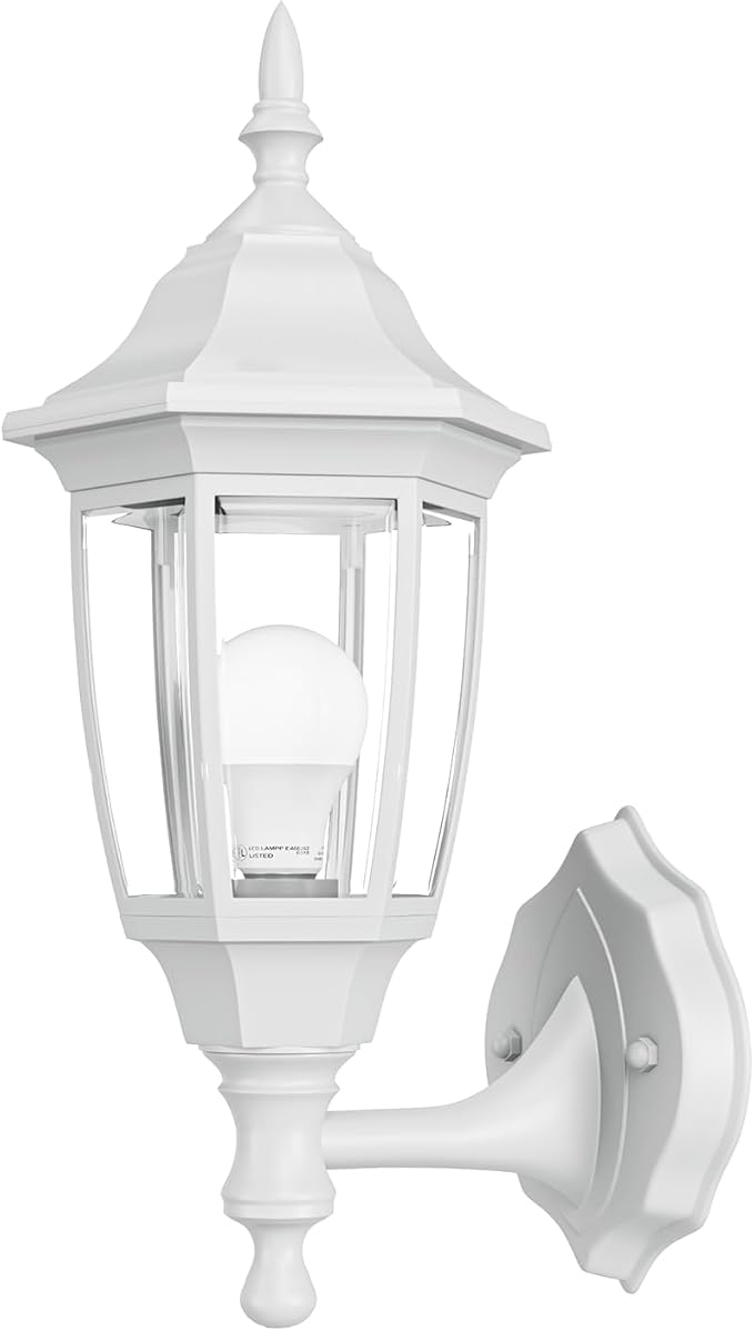 EMART Outdoor Front Porch Light, Exterior Anti-Corrosion, Waterproof Aluminum & Glass Shades Wall Lamp Fixture, Modern Sconce Lantern for Outside, House, Garage - 1 Pack, Gold （Bulb Included）