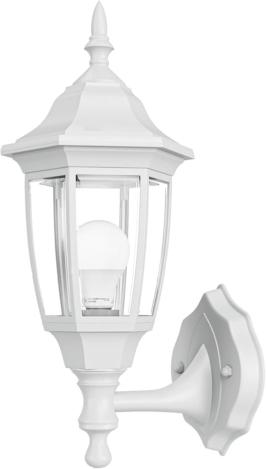 EMART Outdoor Front Porch Light, Exterior Anti-Corrosion, Waterproof Aluminum & Glass Shades Wall Lamp Fixture, Modern Sconce Lantern for Outside, House, Garage - 1 Pack, Gold （Bulb Included）