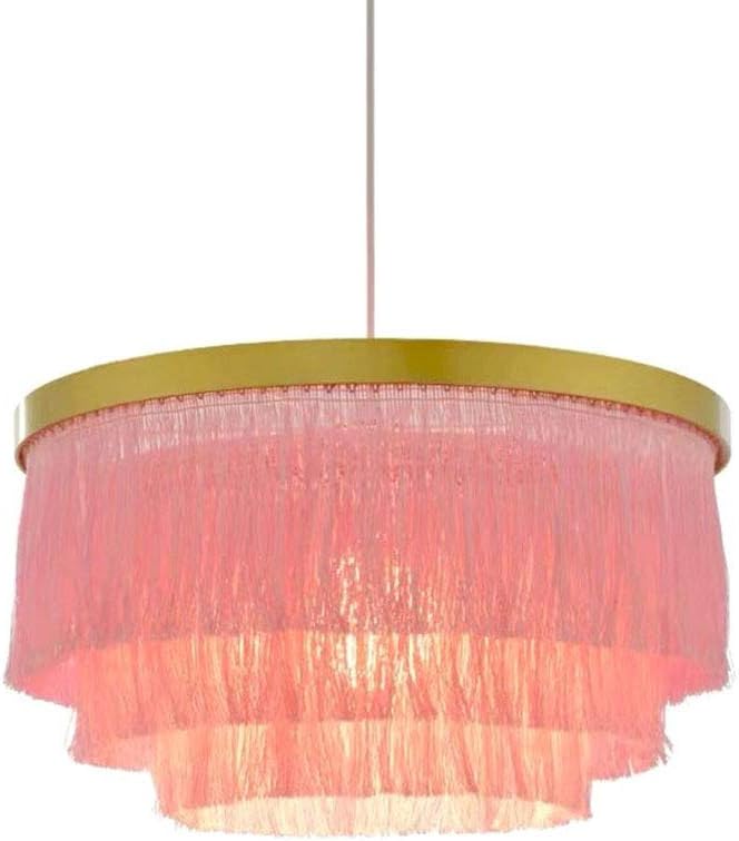 Romantic Tassel Pendant Lighting Chandeliers Creative Modern Ceiling Lights 3 Tiers in Pink