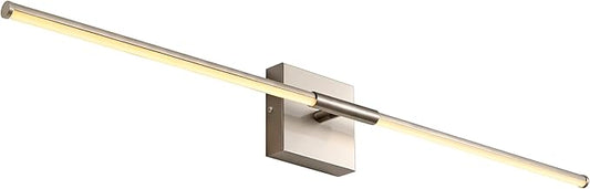 JONATHAN Y 32" Nickel Modern Dimmable Integrated LED Wall Sconce, Minimalist Adjustable Metal Vanity Light for Bathroom Mirror, Bedroom, Hallway, 3000K, ETL Listed (JYL7040E)
