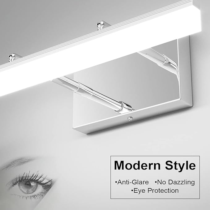 Aipsun 15.7 inch LED Vanity Lights Adjustable Bathroom Wall Light Bathroom Lighting Fixture Over Mirror Chrome Modern Vanity Lighting 5500K