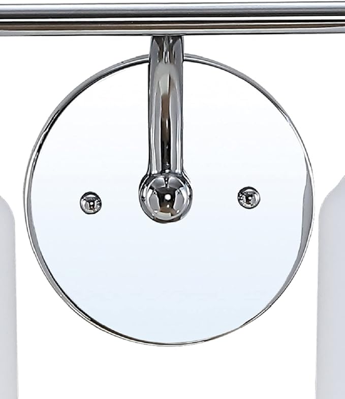 JONATHAN Y 7.5" Chrome Modern Farmhouse LED Vanity Light Wall Sconce Fixture, Frosted White Glass Shade, Dimmable Wall Lamp for Bathroom Mirror Kitchen Sink, UL Listed JYL7549A