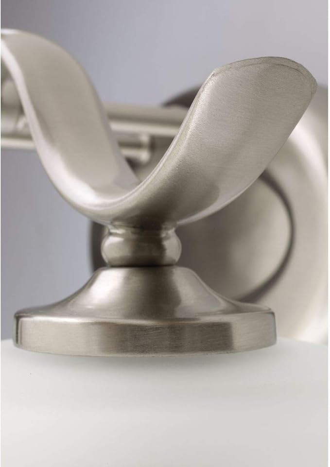 Progress Lighting P2021-09 Inspire Collection Etched Glass Traditional Bath Vanity Light, 4-Light, Brushed Nickel