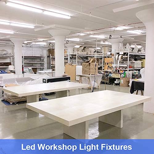 Airand Ceiling Lights LED Plug in 2ft Flushmount LED Tube Light 5000K Linkable Garage Light Fixture 18W Wraparound Ceiling Lamp Utility Shop Light Corded Under Cabinet Light with ON/Off Switch
