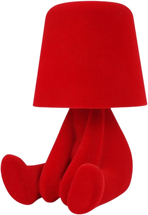 Bedside Touch Control Table Lamp, Golden Decor Thinker Statue LED Table Lamp with USB Port, 3 Way Dimmable Modern Night Light Nightstand Lamp for Home Living Room Office Shelf Decor (red-C)