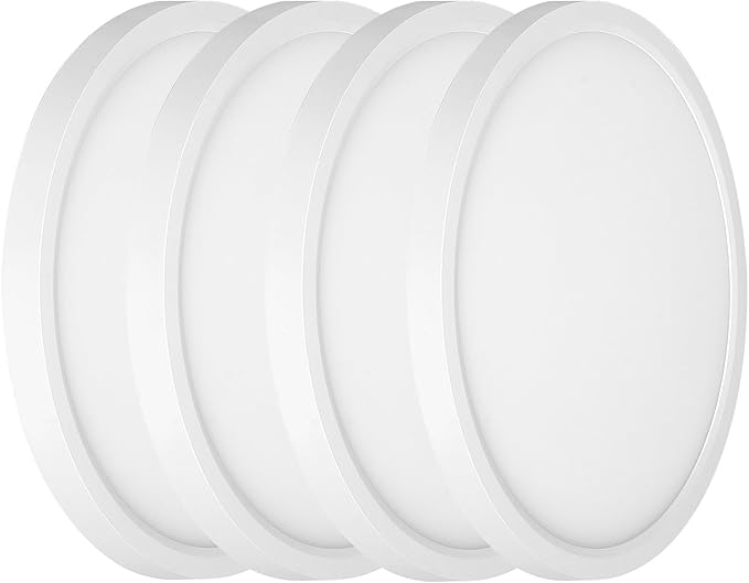 9 Inch Flush Mount LED Ceiling Light, Dimmable and 5CCT Selectable 0.67 Inch Super Slim Round Led Lights, 18W, 2000LM Low Profile Ceiling Light for Laundry, Utility Room, 9 Inch 4Pack White