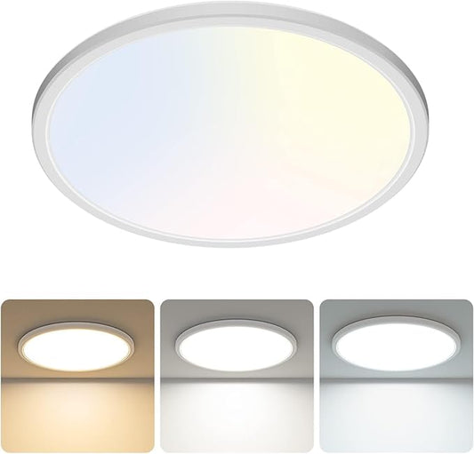 libtit 13 Inch LED Ceiling Light, 3 Color Selectable 3000K/4500K/6000K Thin Flat LED Surface Mount Ceiling Light, 28W 3200 LM Low-Profile Ceiling Light Fixture for Bedroom, Kitchen, Hallway,Closet