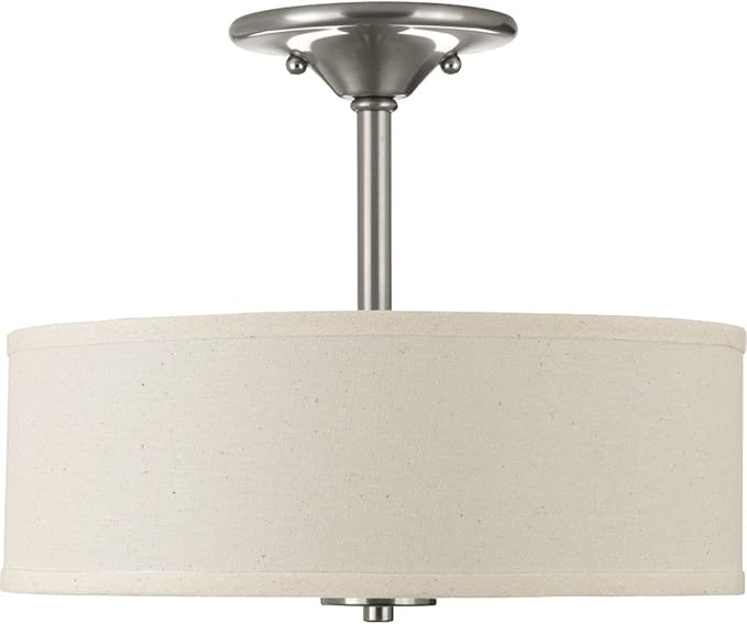 Progress Lighting P3712-09 Inspire Two-Light Semi-Flush, Brushed Nickel