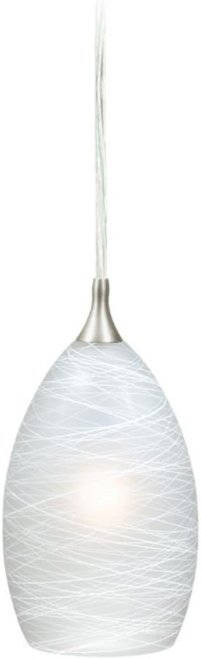 VAXCEL Milano Satin Nickel Mini Pendant Ceiling Light White Glass
