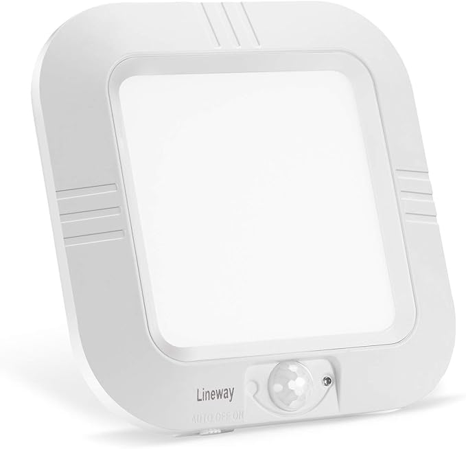 LINEWAY Motion Sensor Ceiling Light - Indoor Motion Activated LED Light, 6000K, 180LM, Battery Operated for Closet, Hallway, Stairway, Cabinet, Pantry
