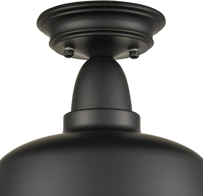 Farmhouse Matte Black Ceiling Light Fixture Rustic Barn Intusrial Semi Flush Mount Ceiling Lights for Kitchen Dining Room Hallway Porch Foyer Entryway Laundry Corridor…