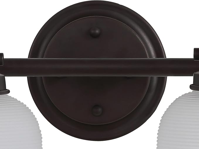 JONATHAN Y 5.75" Oil Rubbed Bronze Modern Bathroom Vanity Light, 2-Light LED Wall Sconce, Clear Glass Bell Shade for Mirror Hallway Kitchen, ETL Listed, LED Bulb Included (JYL7408C)