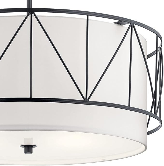 Kichler Birkleigh 11.5" 4 Light Pendant with Satin Etched Glass in Satin Nickel