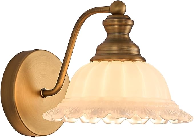 XIEDUN Vanity Light Brass Wall Sconces Vintage Bathroom Sconces