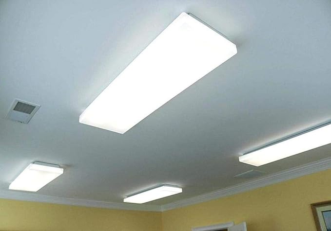 FAITHSAIL 4FT LED Wraparound Light 60W LED Office Lights, 7200lm, 4000K Neutral White, 4 Foot Flush Mount Wrap Shop Puff Ceiling Lighting Fixture for Garage Workshop, Fluorescent Light Replacement