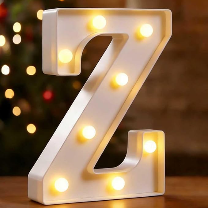 DyingSwan Small Led Marquee Letters, Light Up Letters, 8.58 Inch Led Letter Lights, Battery Powered Lighted Sign for Table, Party, Birthday, Christmas Decor (Letter Z)
