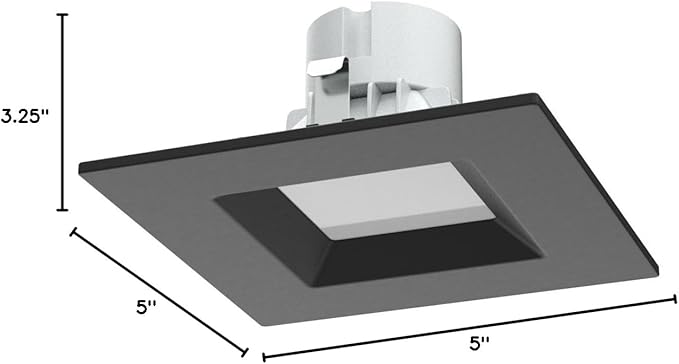 NUWATT 4 Pack, Black 4 Inch LED Ceiling Light Square Retrofit Can Light, 5CCT 2700K/3000K/3500K/4000K/5000K Selectable, 750 Lumens, 11W, Dimmable, ETL ES JA8 T24 Compliant, Wet & IC Rated