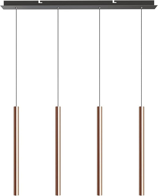 CANALIS 4 Mini Pendant Lighting Copper - LED Hanging Light Fixture for Kitchen Island, Bar, Foyer - Cluster Pendants - Dimmable, Adjustable Wire, Lamp Bulb Included