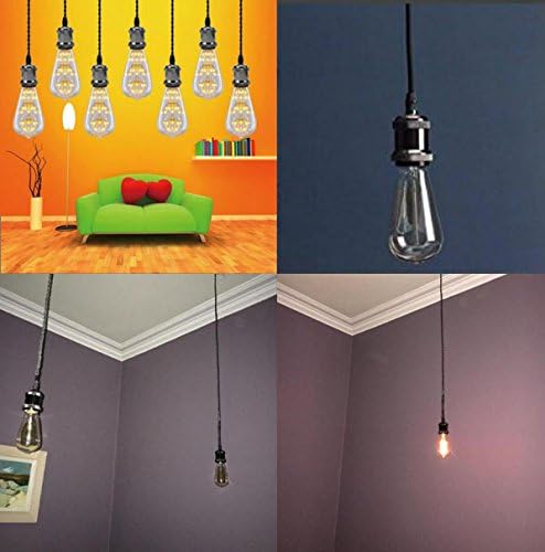Kiven 3-Lights H System Track Mini Pendant, Pearl Black Finish Lamp Holder Fitting Track Light Kit, Rose Pendant Braided Fabric Flex Cord Length 15.75 in,TB0123-40CM