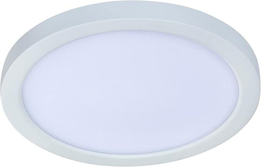 Topaz 7 Inch LED Surface Mount Round Sleek Profile, 17W 5CCT 2700K,3000K,3500K,4000K,5000K, White