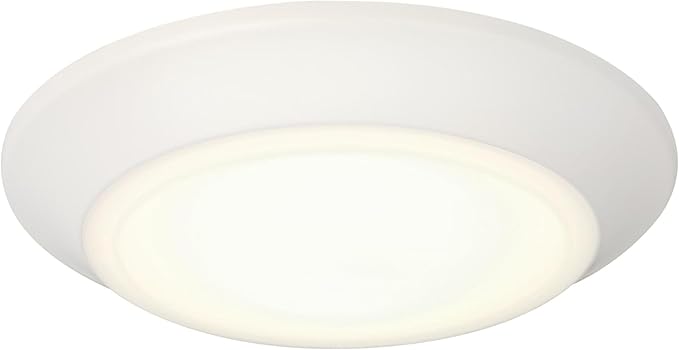 Westinghouse 6134000 Makira Traditional One-Light, 7.5 Inch 16 Watt Dimmable LED Indoor/Outdoor Surface Mount Fixture with Color Temperature Selection, White Finish, Frosted Acrylic Shade