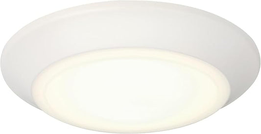 Westinghouse 6134000 Makira Traditional One-Light, 7.5 Inch 16 Watt Dimmable LED Indoor/Outdoor Surface Mount Fixture with Color Temperature Selection, White Finish, Frosted Acrylic Shade