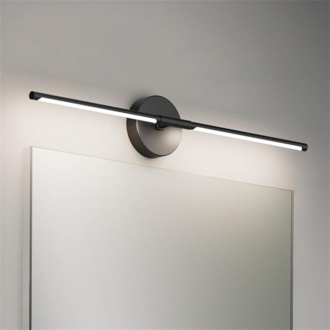 Modern Bathroom Vanity Light Bar 28inch,5000K Black LED Vanity Lighting Fixture Bathroom Sconce 360° Rotate