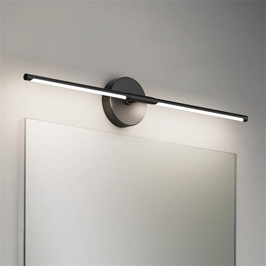 Modern Bathroom Vanity Light Bar 28inch,5000K Black LED Vanity Lighting Fixture Bathroom Sconce 360° Rotate