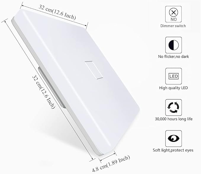 Airand 5000K LED Ceiling Light Flush Mount 24W 12.6in Square LED Ceiling Lamp for Kitchen Bathroom Hallway with 240Pcs LeD Chips Without Flicker, 2050LM, IP44, 80Ra+, 180W Equivalent (Daylight White)