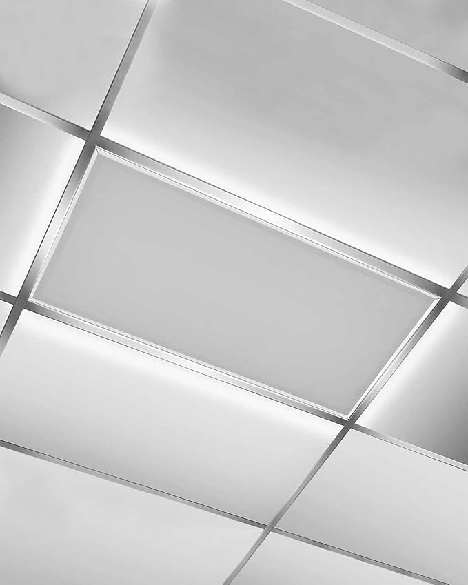 Magnetic Light Cover for Classroom Drop Ceiling,1 Pack 4x2 Ft Fluorescent Light Covers for Office Home Ceiling Light Grey Solid Color Lampshade