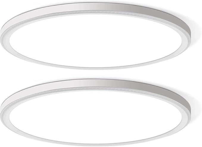 Two Pack 4700lm LED Flush Mount Ceiling Light, Super Slim 16 inch 5000K LED Ceiling Light for Bedroom, Living Room, Dining Room (White)