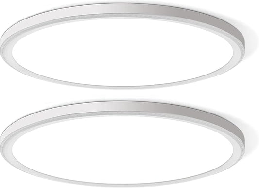 Two Pack 4700lm LED Flush Mount Ceiling Light, Super Slim 16 inch 5000K LED Ceiling Light for Bedroom, Living Room, Dining Room (White)