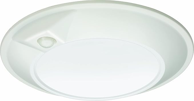 Juno JSBT 6-Inch SlimBasics Tapered Disk Downlight, Switchable + PIR Sensor, White (1 Pack)