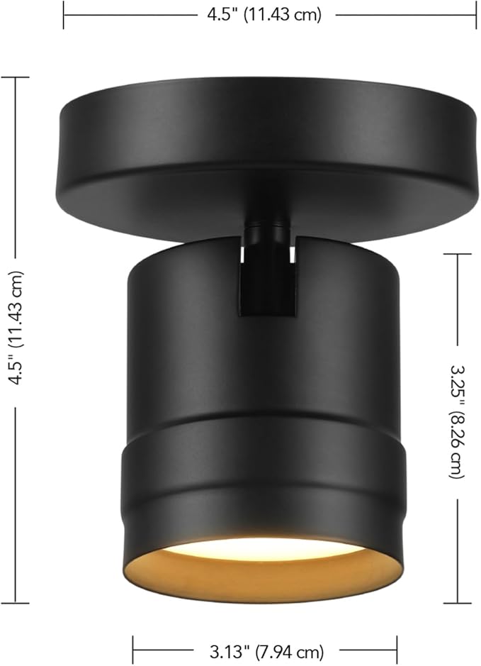 GLOBE Electric 64000170 4.5" 1-Light LED Integrated Track Lighting Spotlight, Matte Black, Pivoting Head, Ceiling Light, 14W, 600 Lumens, 3000 Kelvin, Home Improvement