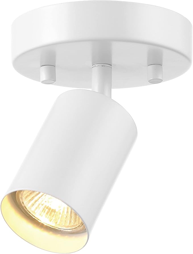 Globe Electric 1-Light Track Spotlight, Matte White, Pivoting Head, Dimmable, 57499
