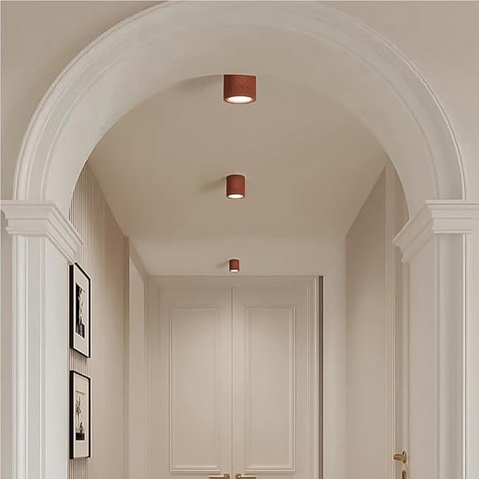 5.5 Inch Mini Nordic Resin Flush Mount Ceiling Light Cream Color Modern Minimalist Downlight Fixture for Bedroom Living Room Kitchen Hallway Restaurant(Red)