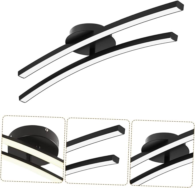 DOITOOL Modern Minimalist Ceiling Mounted Light Fixture Black White Warm Glow for Living Bedroom Kitchen Corridor Easy Installation Decorative Ceiling Lamp